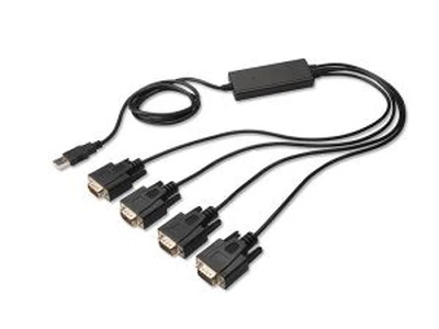4 Port soros DB-9 RS-232-es adapter kábel USB