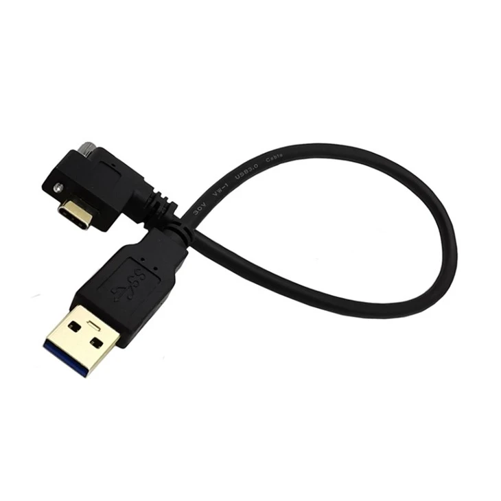 Right Angle Screw Locking USB C cable